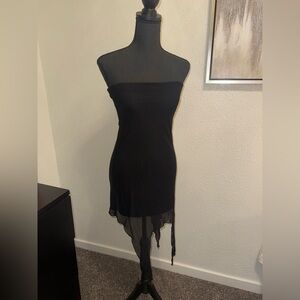 Black strapless dress